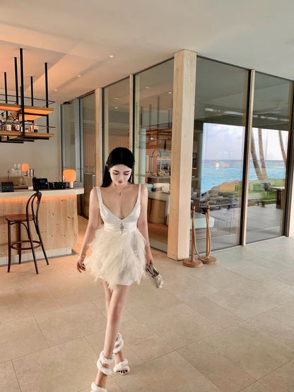 Viola [Jiaoqiaoqianjin] five-digit private server Aless*rich fairy feather dress female new style