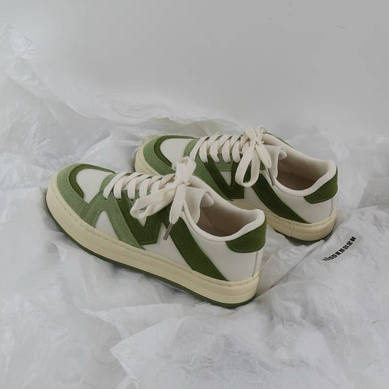 MISS home olive yellow green original niche design small white shoes women's 2023 spring and autumn all-match canvas shoes sneakers