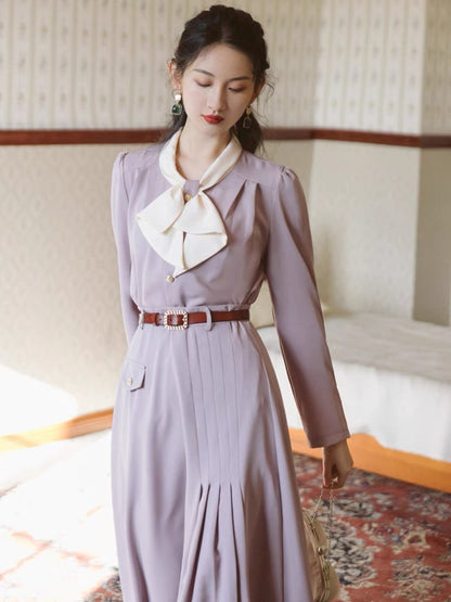 Suit skirt women's French retro taro purple color salty or sweet top and skirt two-piece salty style outfit