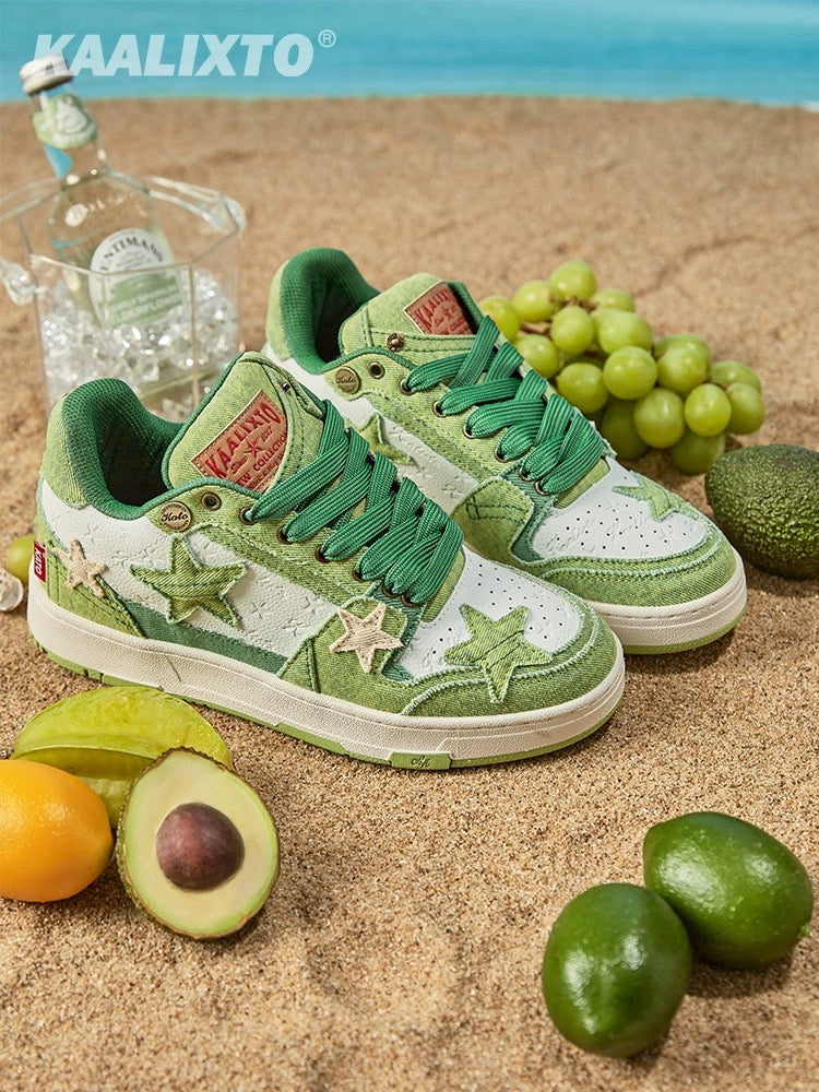 [Thick sole to increase height] Kaalixto national fashion brand authentic 2024 new star shoes spring and summer low-top sneakers