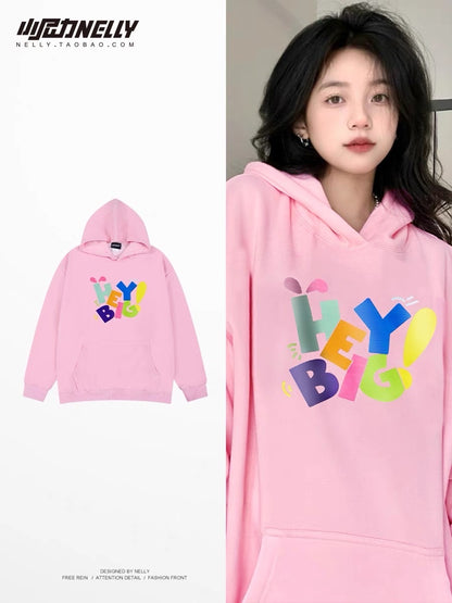 Japanese hooded sweatshirt for men 2023 new autumn trendy brand American lazy chic advanced light mature style top