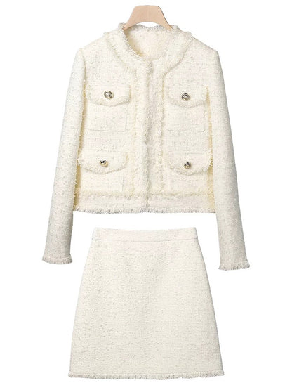 Miss DG design high-end temperament small fragrance suit 2024 age-reducing western style short jacket and skirt