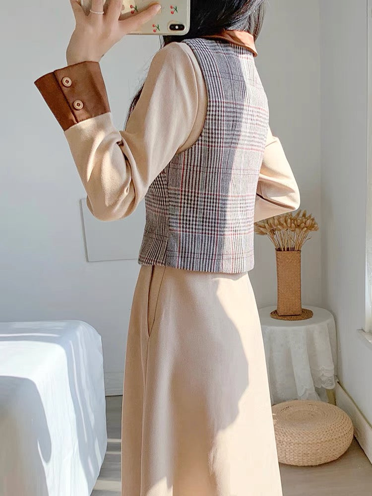 Autumn clothing 2023 new women's skirts high-end light luxury French retro style two-piece dress suit skirt