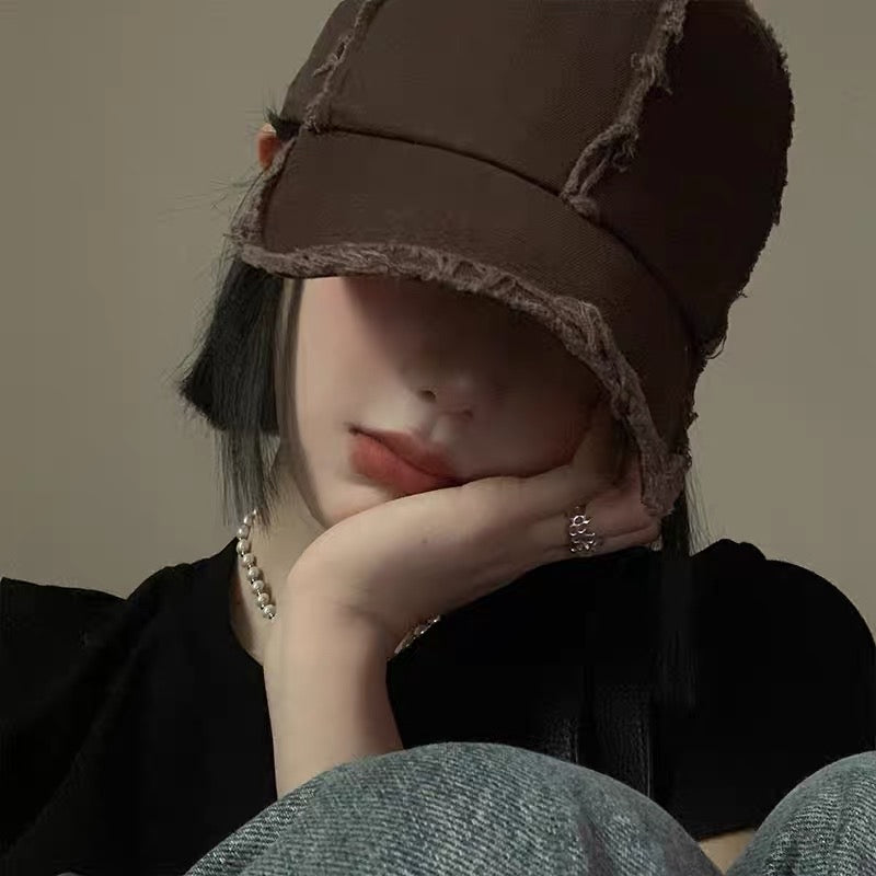 Old baseball cap for women in spring and summer, small retro all-match baseball cap, Japanese style deep top, wide brim, big head circumference hat