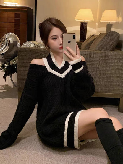 Early spring new women's clothing, high-end, popular this year, beautiful sweaters, loose casual lady style long-sleeved knitted tops