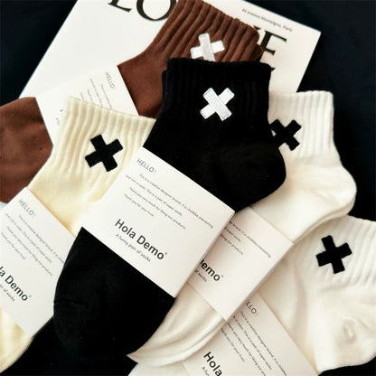 Socks men's mid-tube socks pure cotton deodorant sweat-absorbent black short socks men's trendy ins women's socks white sports socks boys