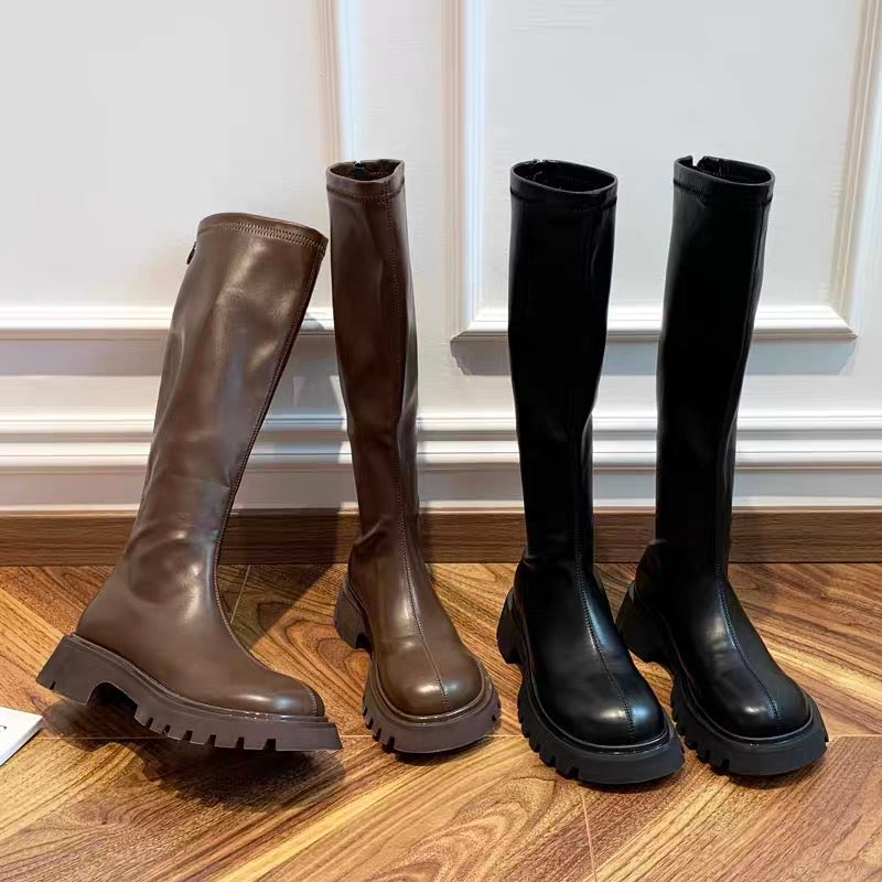High boots women's 2023 autumn new Korean version of fashion thick-soled thick-soled heightened thin boots thick-heeled boots female knight boots