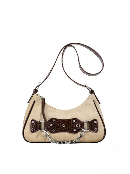 MINGTIAN French niche retro hot girl bag 2023 new casual denim underarm bag shoulder bag female bag