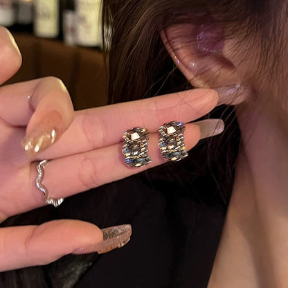 Night Elf! 925 silver needle earrings light luxury high-end earrings for women 2023 new unique earrings C-shaped exquisite