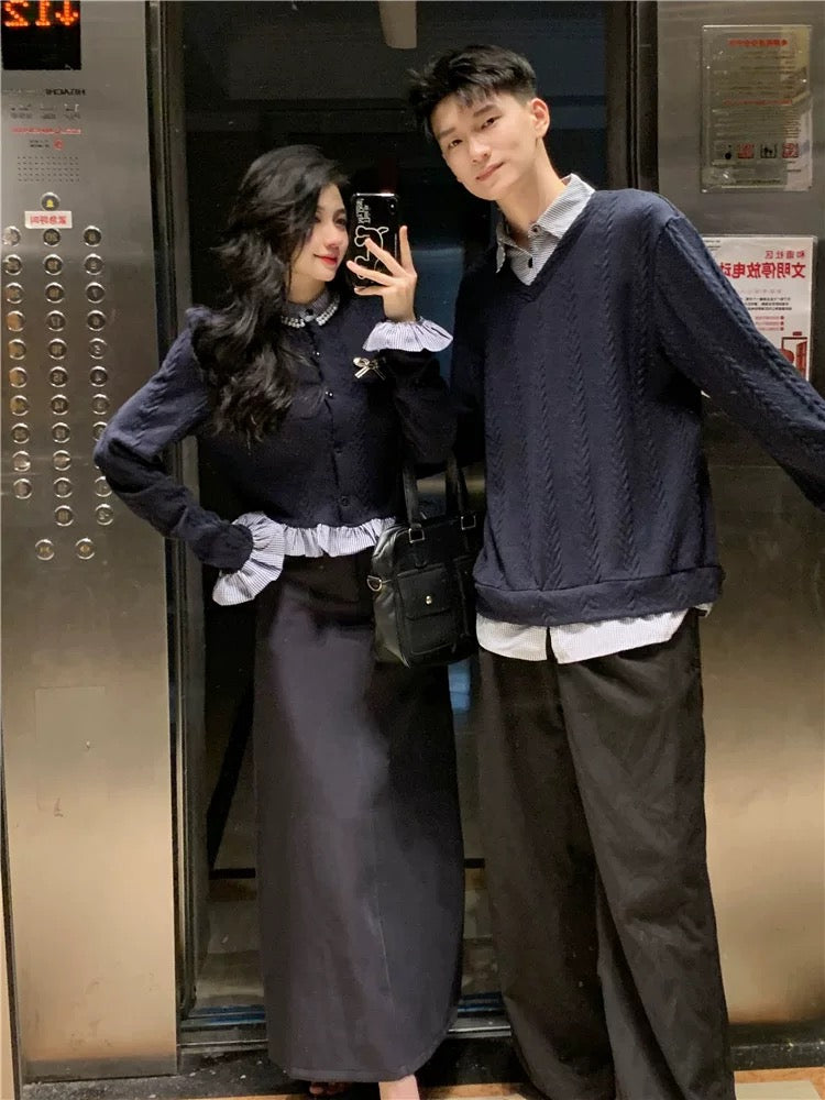 Couple wear autumn and winter 2023 new ins super hot sweater for men and women Korean version loose French sweater jacket trendy brand