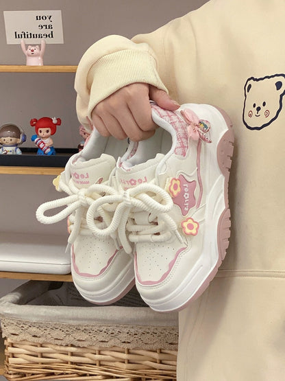Sweet dad shoes white shoes for women 2023 autumn new design all-match sneakers trendy wear women's shoes 2024