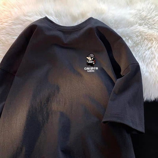 Foreign trade cut label tail order ~ counter withdrawal American trend summer short-sleeved T-shirt men and women pure cotton loose versatile