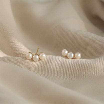 S925 silver needle unique design pearl earrings for women winter niche earrings high-end light luxury small earrings exquisite earrings