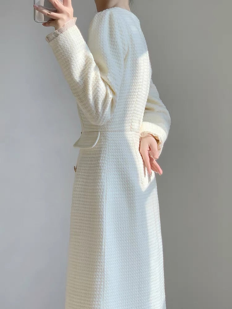 Autumn women's clothing 2023 new high-end French waist slimming sweet and gentle style age-reducing dress