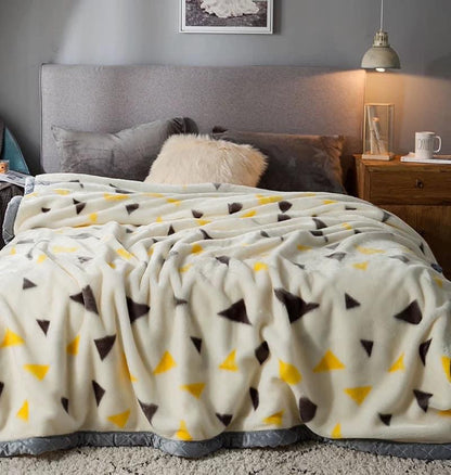 Winter Raschel blanket extra thick plus velvet bed cover blanket quilt wedding coral flannel nap blanket single