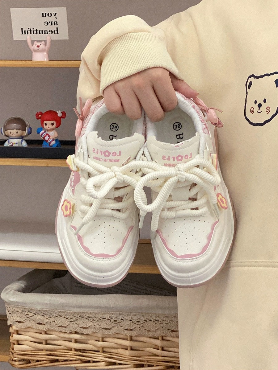 Sweet dad shoes white shoes for women 2023 autumn new design all-match sneakers trendy wear women's shoes 2024