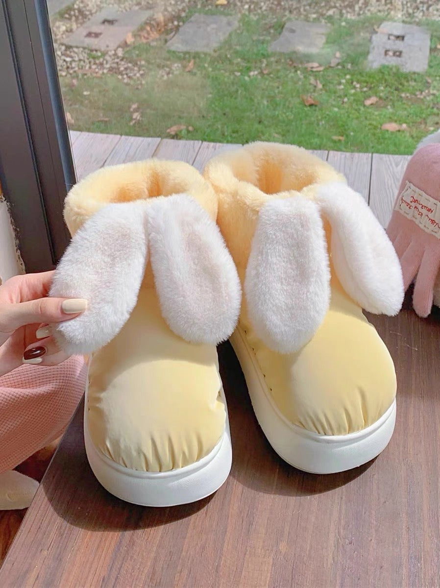 Thin strips of girly cute bread cotton shoes women's winter outerwear plus velvet warm waterproof snow boots short boots