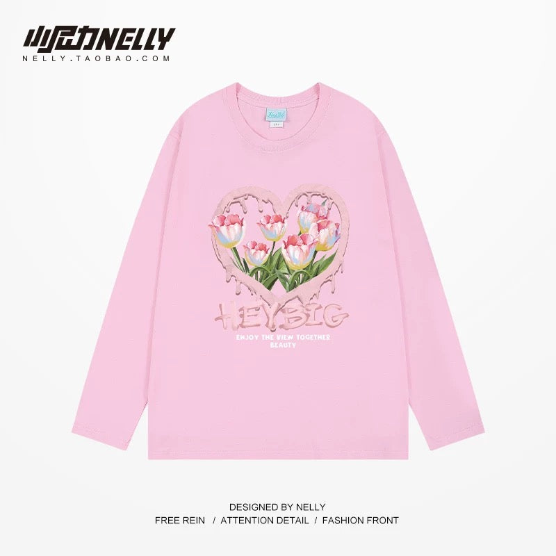 American cartoon cat print round neck short sleeve men and women summer 2025 couple pure cotton t-shirt half sleeve bottoming shirt trend