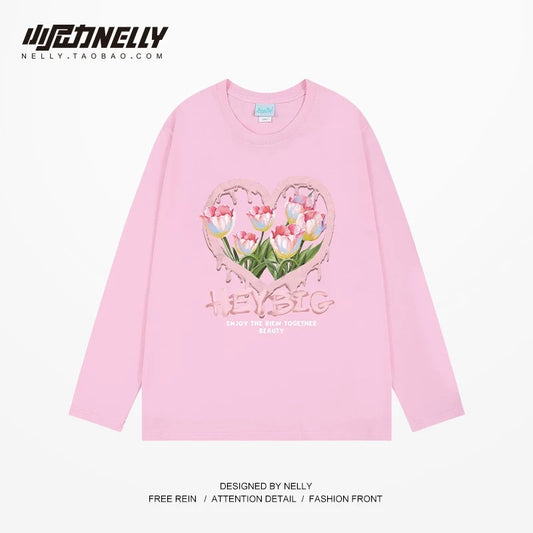 American cartoon cat print round neck short sleeve men and women summer 2025 couple pure cotton t-shirt half sleeve bottoming shirt trend