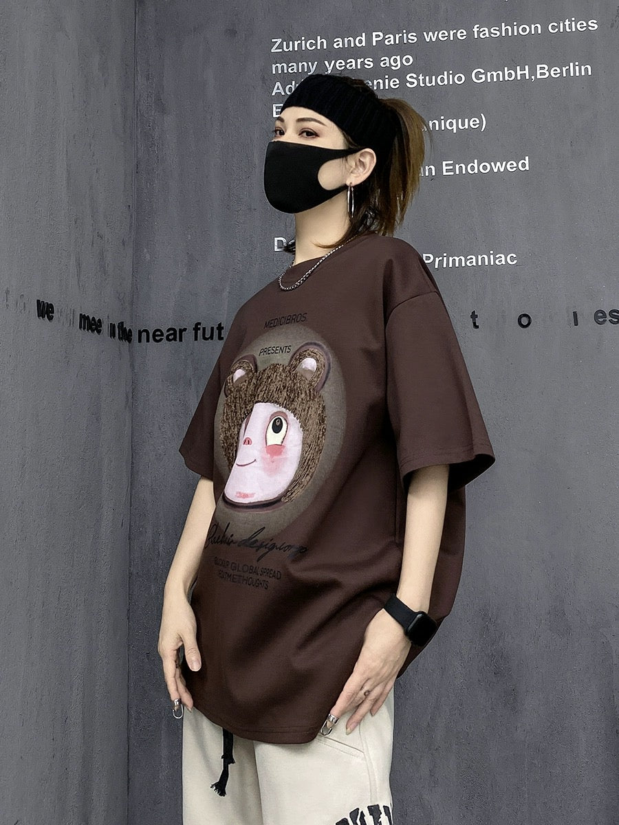 M's fashion brand European summer sports t-shirt women's design niche caring shirt short-sleeved loose round neck half-sleeved top