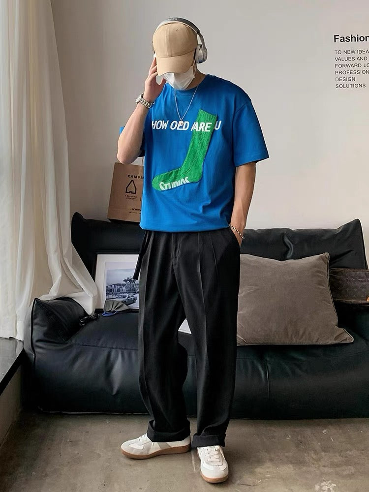 Xu Tailang's design niche short-sleeved T-shirt men's American high street hiphop European and American vibe trendy half-sleeve
