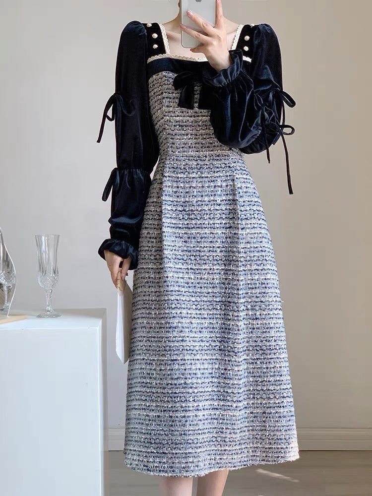 Autumn women's clothing 2023 new French style light and sophisticated style socialite royal sister's waist-slimming temperament slimming western style early autumn dress