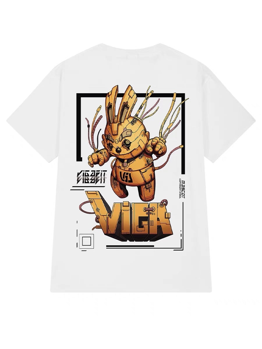Hong Kong style retro cotton short-sleeved T-shirt men's ins tide brand summer 2023 new men's oversize loose T-shirt