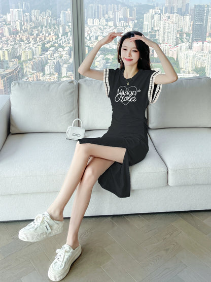 Black dress long skirt women summer 2024 new style hot style little black dress casual summer skirt women's clothing small