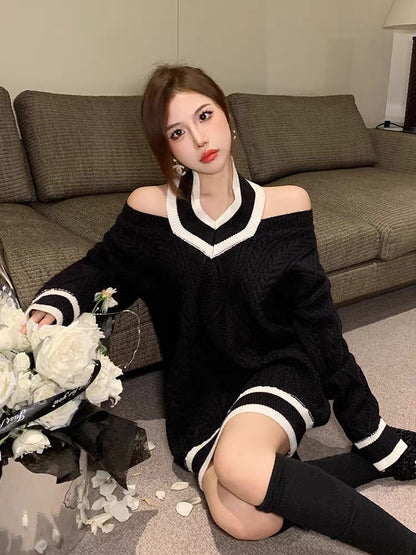 Early spring new women's clothing, high-end, popular this year, beautiful sweaters, loose casual lady style long-sleeved knitted tops