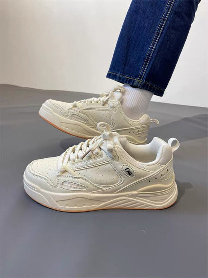 ins internet celebrity casual couple chic lightweight breathable thick-soled sneakers for female students versatile white shoes for men