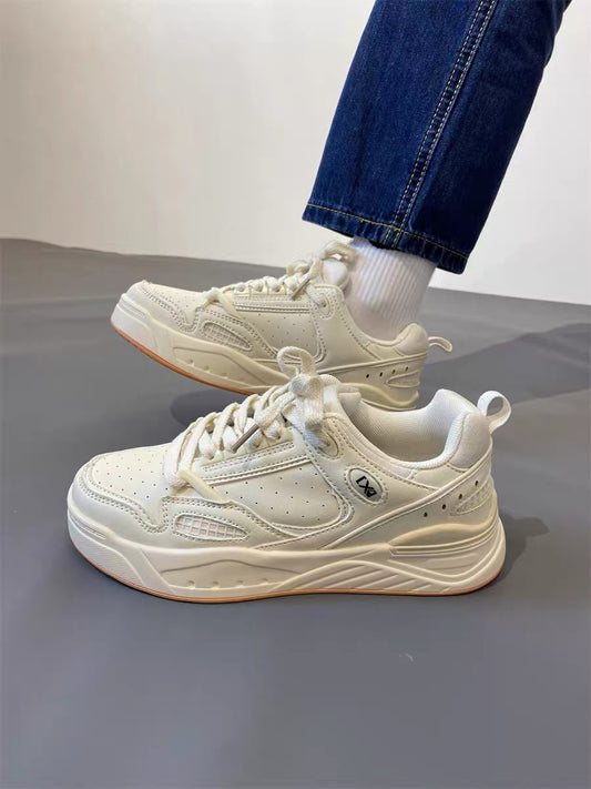 ins internet celebrity casual couple chic lightweight breathable thick-soled sneakers for female students versatile white shoes for men