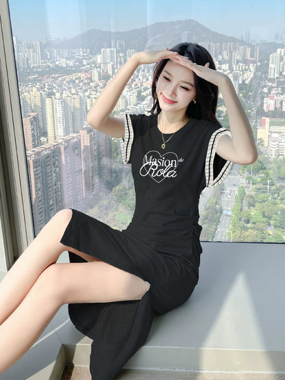 Black dress long skirt women summer 2024 new style hot style little black dress casual summer skirt women's clothing small