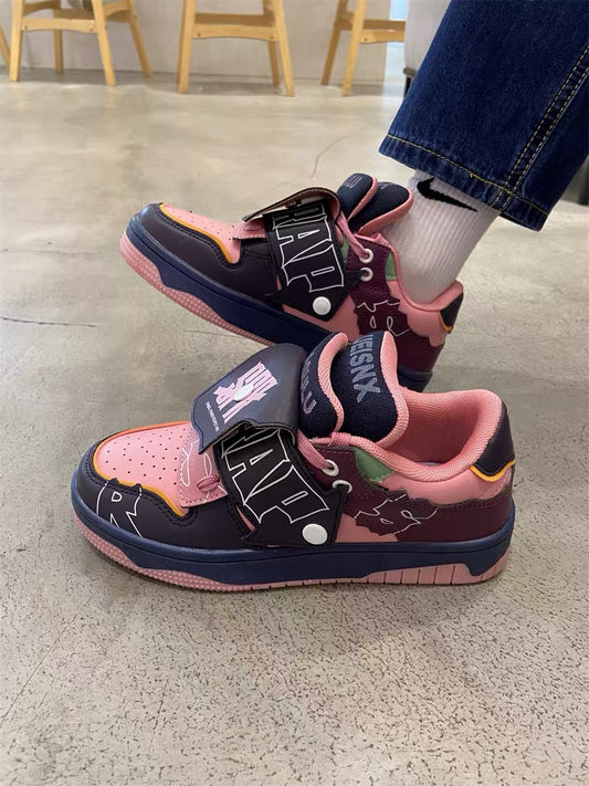 National trend versatile double tongue dragon fruit four seasons bread shoes niche trend men's and women's skate shoes student sports shoes