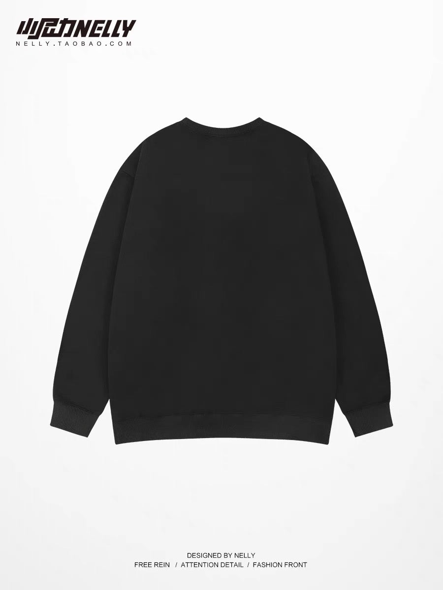 Round neck sweatshirt men s loose Korean style pullover Hong Kong
