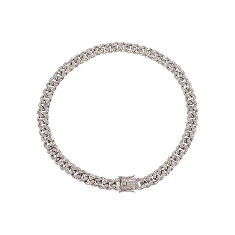 Full diamond personalized design necklace 2021 new women's hip-hop street punk clavicle chain European and American neck chain