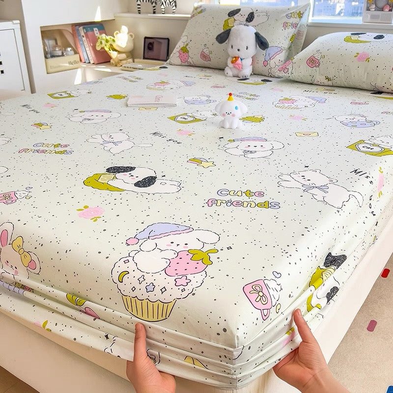 A-grade mother and baby grade pure cotton fitted sheet, single piece, pure cotton mattress protector, bed cover, dust cover, bed cover, 1.5 three-piece set