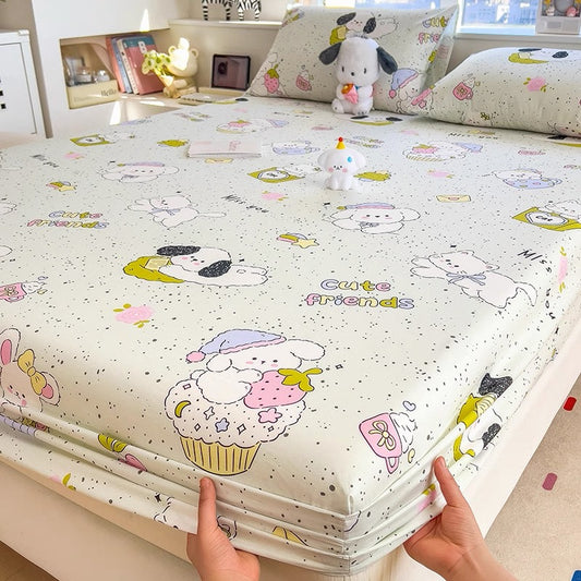 A-grade mother and baby grade pure cotton fitted sheet, single piece, pure cotton mattress protector, bed cover, dust cover, bed cover, 1.5 three-piece set