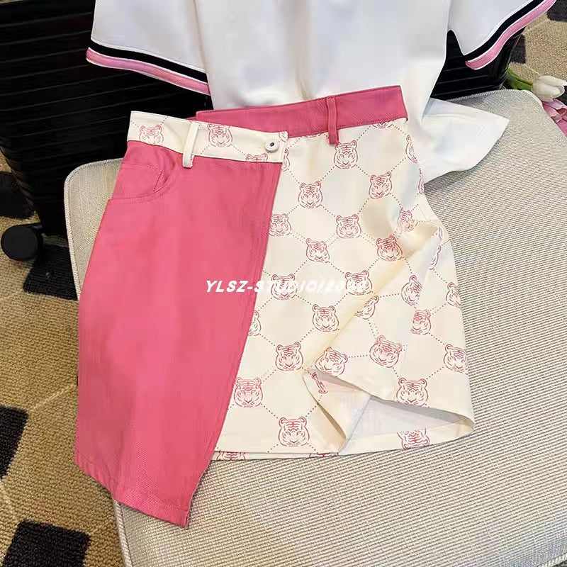 YLSZ customized ~ golf club ~ young and energetic young lady!  Casual fashion age-reducing summer suit skirt (S435)
