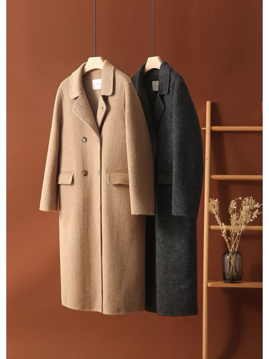 [DYA560737VG] Temperament conservation, newly added luxury configuration wool + camel velvet double-sided long style