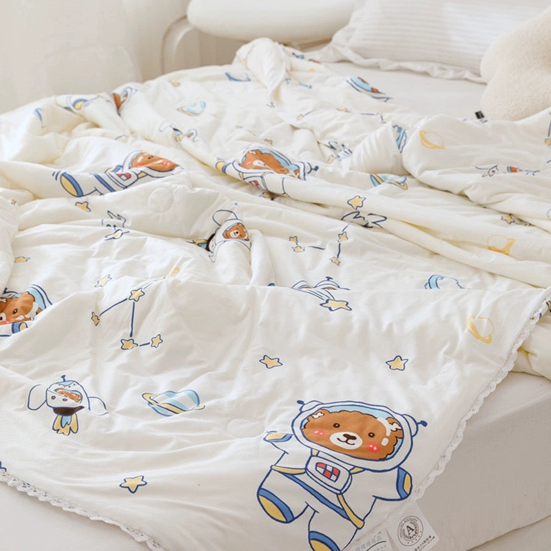 Class A soybean fiber knitted cotton summer cool quilt machine washable summer children's thin quilt spring and autumn summer air conditioning quilt