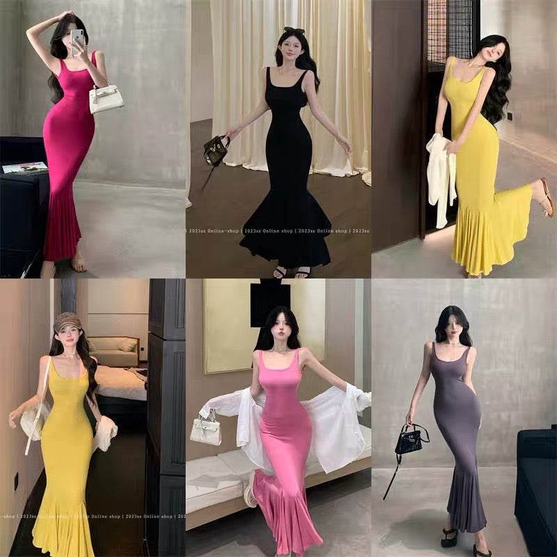 Hip-packing fishtail suspender dress retro sexy hottie temperament design bottoming skirt summer new skirt for women A2269