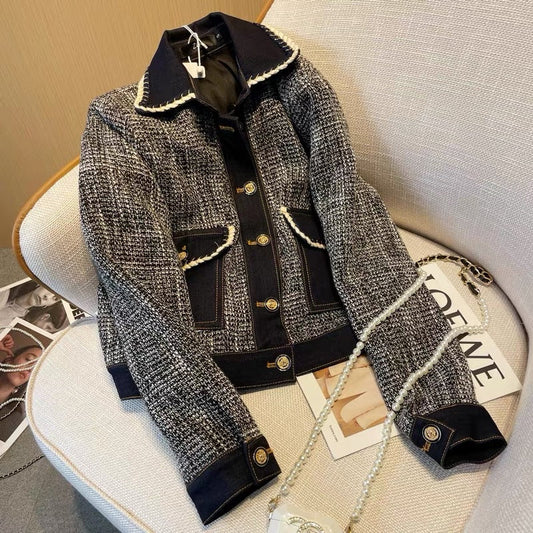 This year's popular beautiful jacket women's spring and autumn style 2023 new high-quality small fragrance short tweed jacket