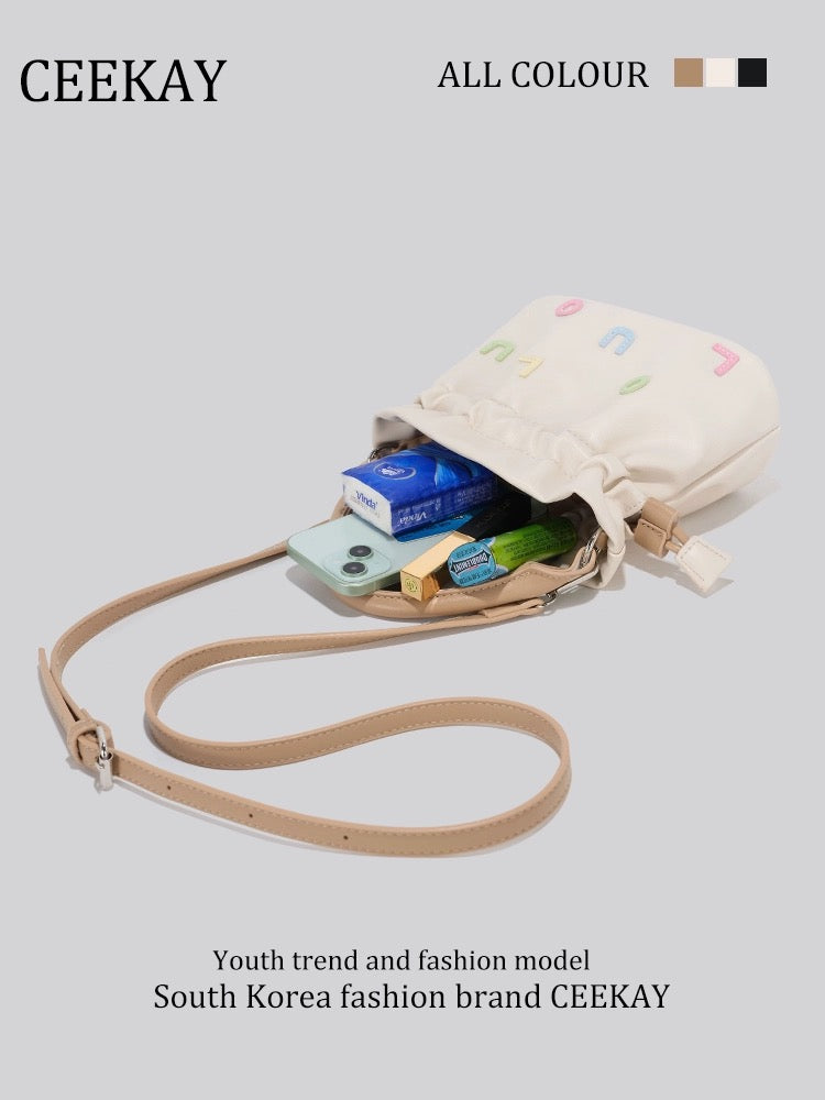 CEEKAY authentic summer high-end light luxury bucket bag niche design bag women's bag 2024 new messenger bag