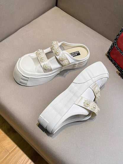 Uncle MJ Internet celebrity Baotou half slippers for women summer new style outer wear sweet fashion versatile thick-soled Mary Jane shoes
