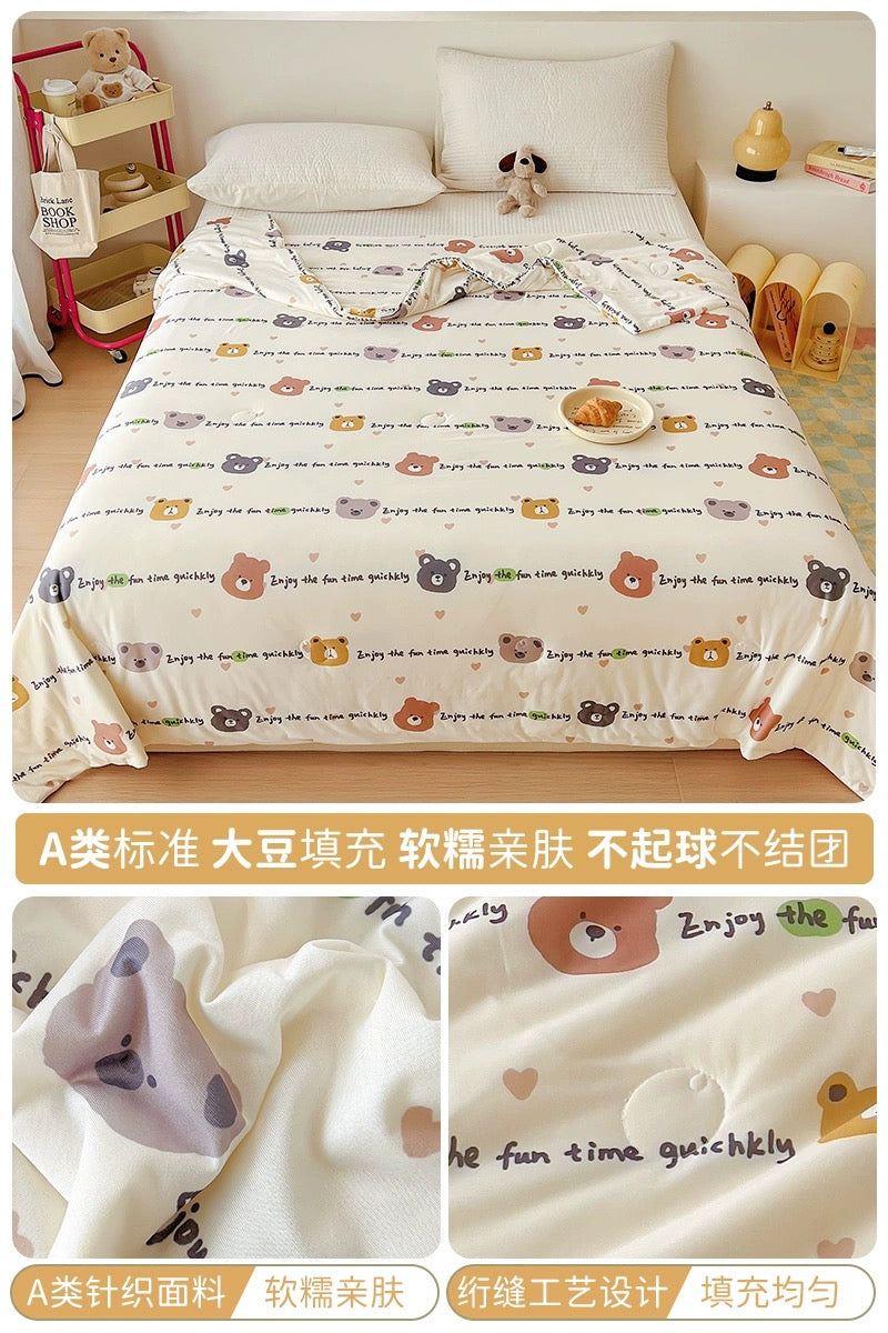 Class A soybean fiber knitted cotton summer cool quilt machine washable summer children's thin quilt spring and autumn summer air conditioning quilt