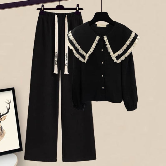 Autumn small people look taller wearing small fragrant fashion suits women's autumn style shirts, jackets and pants two-piece set
