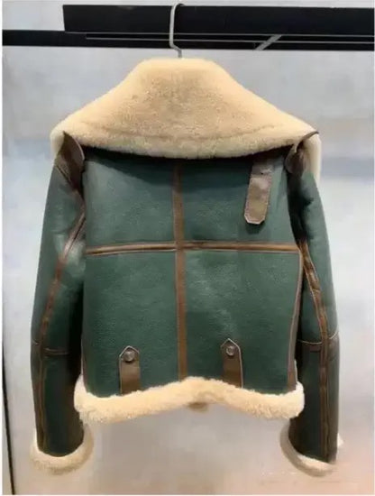 2021 New Motorcycle Clothing for Women Winter Lamb Plush Fur One-piece Imitation Fur Fashionable and Versatile Short Jacket for Women