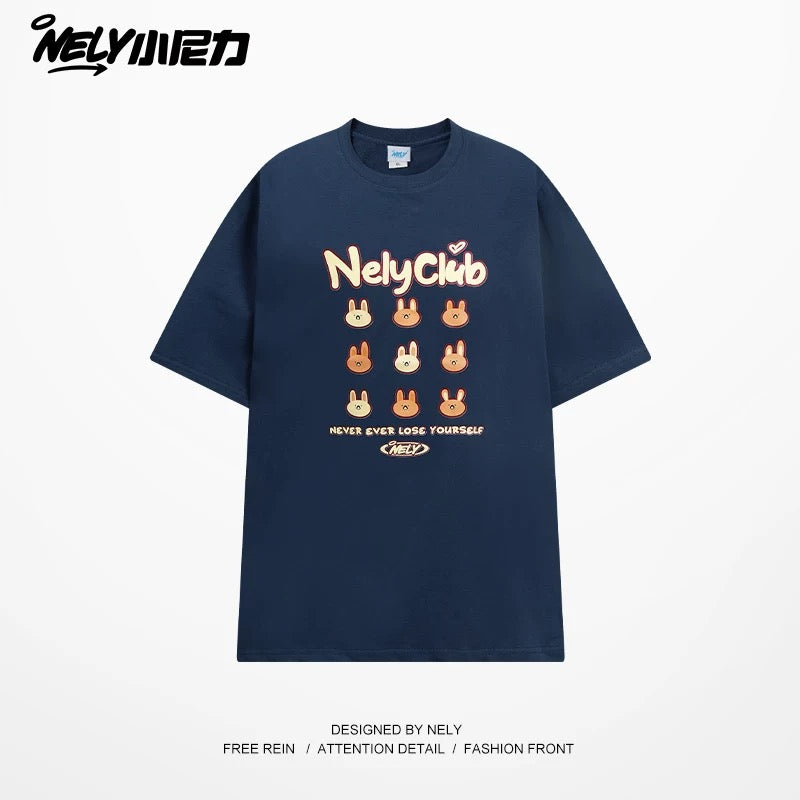 American cartoon cat print round neck short sleeve men and women summer 2025 couple pure cotton t-shirt half sleeve bottoming shirt trend