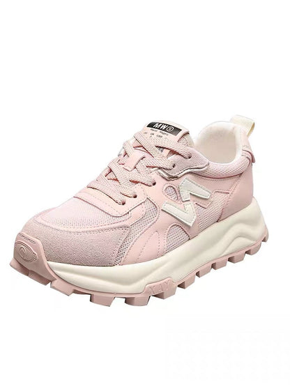 Uncle MJ Thick Bottom Non-slip Sports Shoes Women's New Mesh Surface Breathable Comfortable Casual Shoes Genuine Daddy Shoes Trendy