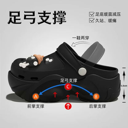 Women's Non-Slip Clogs for Pregnant Women – Summer Outdoor/Beach Sandals with Arch Support and Closed-Toe Design (Comfortable & Fatigue-Reducing)